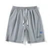 Shorts masculinos letra coreana de moda imprimir solteira lisa calça curta de verão casual respirável esportes de basquete praia ropa hombre