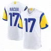 17 Puka Nacua Cooper Kupp Football Jersey Matthew Stafford Aaron Donald Tyler Higbee Kyren Williams Tre'Davious White Jimmy Garoppolo Kobie Turner Stetson Bennett