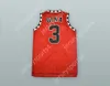 Aangepaste naamnummer Heren Jeugd/Kinderen Gina Waters-Payne 3 Martin Red Basketball Jersey Top gestikt S-6XL