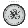 Horloges murales 20 "Gear Center monochrome horloge métallique Rond noir blanc analogique 8,35 lb 19.75x19.75x3.25 Engrenage en polyéthylène en fer