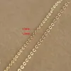 Pendanthalsband Rinntin 14K Solid Gold 1.0/1.2mm Diamond Cut Cable Chain Halsband för kvinnor AU585 Gul/vit/Rose Gold Neck Chain Jewelry GC02 240419