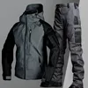 Military Tactical Waterproof Sets Men Special Forces Combat Training Suit Outdoor Multi-pocket Uniform Airsoft Army Tracksuit 240412