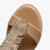 Casual Shoes Summer Women 2,5 cm Platform 3cm High Heels Sandals Lady Semester Bekväm Fashion Beach Female Bohemian Flats