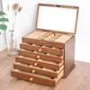 Jewelry Settings Der Box Organizer Storage Chinese Style Pine Wooden Large High Capacity Luxurious Solid Wood Necklace Earrings Drop D Otjvm