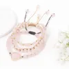 Strands 3Pcs/Set Love Heart Charm Bracelet Adjustable Spacer Beaded Braided Bracelet Amethysts Quartzs Bangle For Women Men Jewelry Gift