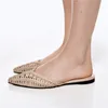 Gladiator sandalias cortou sandálias causais sapatos planos de tecido feminino praia chinelos oxfords mullides 240411