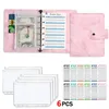 A7 Binder in pelle PU Raccolgo di agenda Pianitore Sistema di contanti Pocket Pocket per il budget moneta Budget Bill Organizer 240415