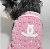 Hondenkleding Designer Designer Merken Honden Sweater klassieke letters Patroon Stretch Comfort Katoen Sweatshirt Vest voor kleine hondenroze roze