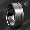 Bandes Titanium Color Brossed Tungstten Carbide Ring Stripe Bridal Band au sommet des hommes bijoux