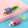 Toys 1pc Pet Cat Sisal Toys False Mouse Mini Funny Playing Toys Color Feather Kitten Bite Scratching Fun Toy Pet Supplies