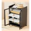 Kitchen Storage Multi-Layer Dish With Door Dust-Proof Box Multi-Function Draining Rack