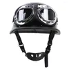 Casques de moto Casque Rétro moitié avec lunettes Certification de dot léger de protection extérieure