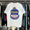 Summer Rhude Tshirt Spring/Summer Fashion Rhude Tshirts Grand Cru Bawełniany z krótkim rękawem T-shirt