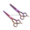 Hårsax Nyaste skärdräkt 5.5 6 440C tunnare Shears Barber Makas Frisör Razor Professional Set Drop Delivery Products C DHEPZ