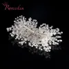 Sieraden roseeden handgemaakte zilveren kleur strass bruids hoofdband haarspeld bruiloft haar ornament accessoires kristal haarkam re710