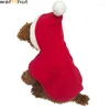 Hondenkleding Warmhut Cat Cloak met kap huisdier kerstkist schattig grappige cosplay jurken puppy dieren winter warme outfits kleren rood s m l xl