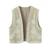 Gilet da donna gilet ricamo a punta aperta senza maniche donna donna estate femminile vintage chic tops