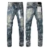 Paarse jeans mannen dames broek paarse jeans zomergat hight kwaliteit borduurwerk paarse jean denim broek heren paarse jeans ritsje jeans designer jeans