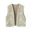 Gilet da donna gilet ricamo a punta aperta senza maniche donna donna estate femminile vintage chic tops