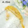 Strands Zirconia Bead Bracelet 21k Gold de oro Elegante brazalete Dubai Festival de lujo africano Joyería de boda