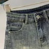 Shorts femininos 2024 Moda de primavera/verão Retro Slim Fit Split A-Line Jeans for Women