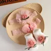 Hair Accessories 3Pcs/Set Lace Flower Baby Girl Headband Socks Set Crown Bows Born Band Floor Po Props For