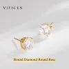 Ohrringe vergleichen Original Real 18k Gold Moissanit Diamond Ohrringe Authentische Au750 Präsentieren exquisites Geschenk für Frauen weibliche Feinschmuck
