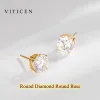 Earrings VITICEN Original Real 18K Gold Moissanite Diamond Earrings Authentic AU750 Present Exquisite Gift For Woman Female Fine Jewelry