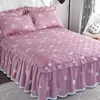 Bedding Sets Cotton Thickening Bedspread Bed Cover Non-Slip Skirt Protection Dust Proof Lace Comforter