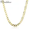 Collane 45cm80cm 4mm slim 925 sterling in argento con colore a colore oro collane da catena da uomo colonne hiphop colletti kolye collier ketting