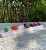 Quartz de presente de cristal natural Sete Chakra Chakra Pedra Gemita de Pedra com Gesso Reiki Yoga Base Home Decor6411884