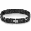 Bangle 12MM Black Ceramic Chain Magnetic Therapy Bracelets for Men Arthritis Pain Relief Sleek Carpal Tunnel Magnets Mens' Bracelets