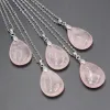 Natuursteenwater drop hanger ketting voor vrouwen 7 chakra kwarts genezende kristallen kettingen voor vrouwelijke mannen