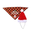 Cat Costumes Pet Santa Hat Washable Scarf Wesołych Świąt Zestaw kostiumów Święto nakrycia głowy Regulowane szczeniaki