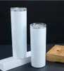 Tumblers مستقيم فارغ تسامي كوب نحيف داي الطلاء الحراري العزل أكواب القهوة مع أكواب البيرة القش الغطاء SEA 9995265