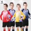 T-shirts Kids Soccer Goalkeeper Jersey Custom Children's Football Goalkeeper Uniform Soccer Training Outdoor Long Sleeves Shirts For Boys