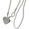 Kedjor Summer Womens Necklace Heart Shape Pearl Shoulder Chain Kedja Personlig smyckesfest Födelsedagspresent Tillbehör