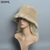 ベレー帽の女性冬の贅沢な偽の爆撃機の帽子自然暖かい人工キャップファッションガールズ品質ソフトハット