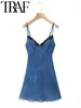 Casual Dresses Fans 2024 Woman Fashion Long Deep Sea Blue Strap Dress Slim Sleeveless Backless Midi Vestidos Mujer