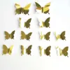 Dekal fjärilar spegel vägg klistermärken 3d konstfest bröllop diy hem dekor klistermärke kylskåp