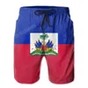 Arms -armar Haiti Country Flag Classic Mens Swim Trunks Beach Shorts med fickor 240410