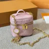 Mujer mini bolso de maquillaje portátil 10 cm Bolso de hombro Crossbody Vanity Bag Bag Bagn Bag Told Night Grouthing Emblema en relieve Emblema Luxury Coin Monedera Tarla de cartera