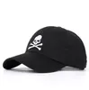 Cool Men Women Skull Haft Sunshade Baseball Cap Summer Outdoor Sport Sunshreen Hip Hop Regulowane Bawełniane czapki P55 22011869755120072