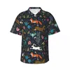 Casual shirts voor heren Mystic Forest Vacation Shirt Woodland Print Hawaiiaanse man Retro Blouses korte mouwen comfortabele ontwerptop