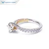 リングTIANYU GEMS 6mm Moissanite Ring for Women Center 0.75ct Round Cut Diamond 14K 18K Real Gold Vintage Style Lady Gemstone Jewelry