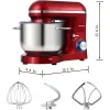 Mixers Stand Mixer,6.5QT 660W 6Speed TiltHead Food Mixer, Kitchen Electric Mixer with Dough Hook, 2 Layer Red Painting (6.5QT, Red)