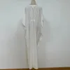 Vestido de tamanho mais puro cor vneck rayon caftans sólidos de maiô de maiô de maiô 240412