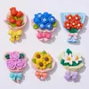 Dekoracyjne figurki Śliczne kwiaty bukiet płaska żywica kabochony Scrapbooking DIY Jewelry Craft Dekoracja Akcesoria 10pcs -q05