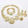 Colliers pendants Design de luxe en or couleurs bijoux ensemble pour les femmes de qualité du Dubaï Collier Boucles d'oreilles Bracelet et d'anneau Gift de fête de mariage 240419