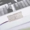 S925 Silver Top Quality Charm Punk Band Ring med diamant i tre färger pläterade för kvinnor Bröllopsmycken Gift Have Box Stamp PS7308H